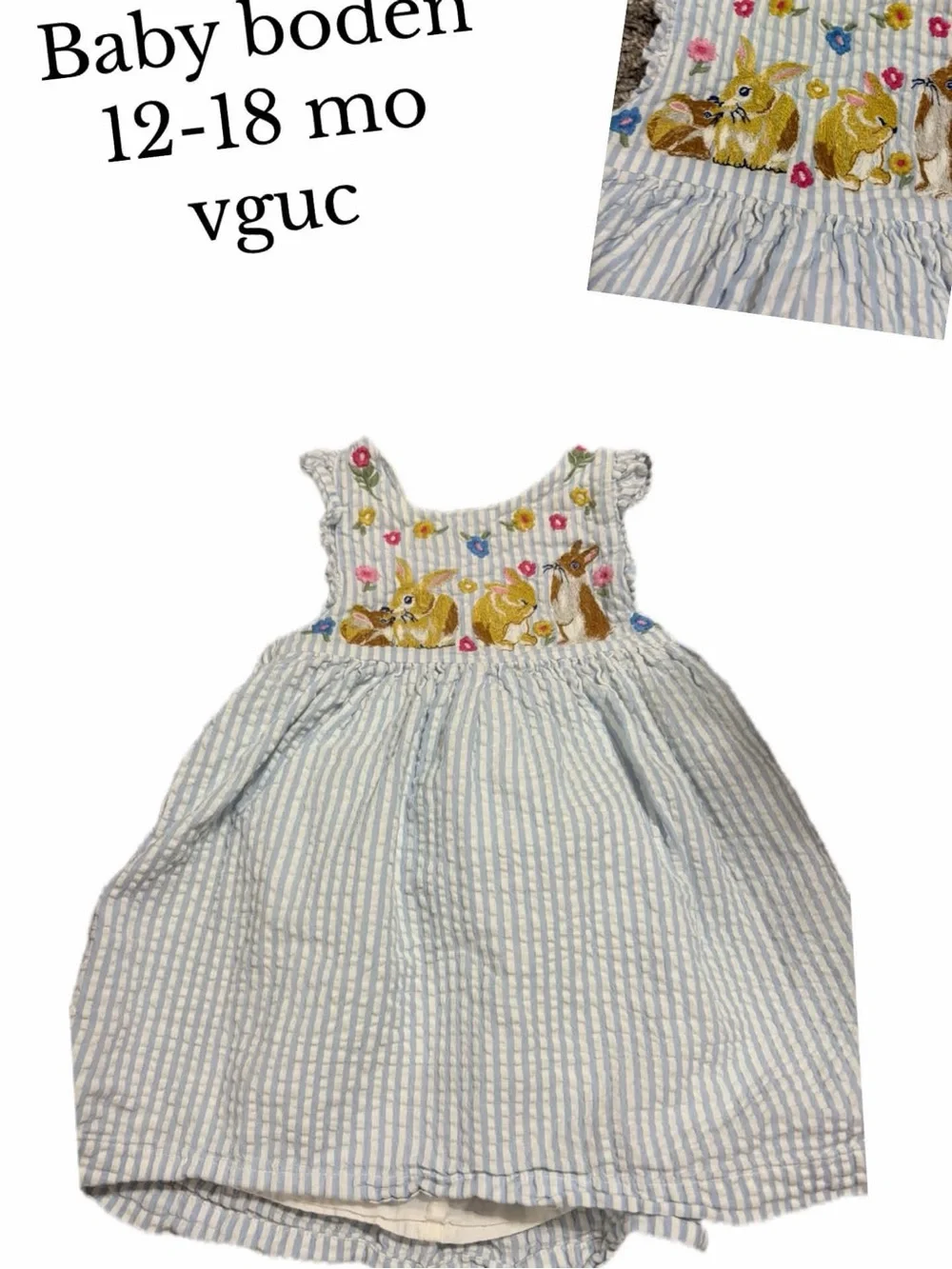 Baby boden 12-18 month Easter bunny dress